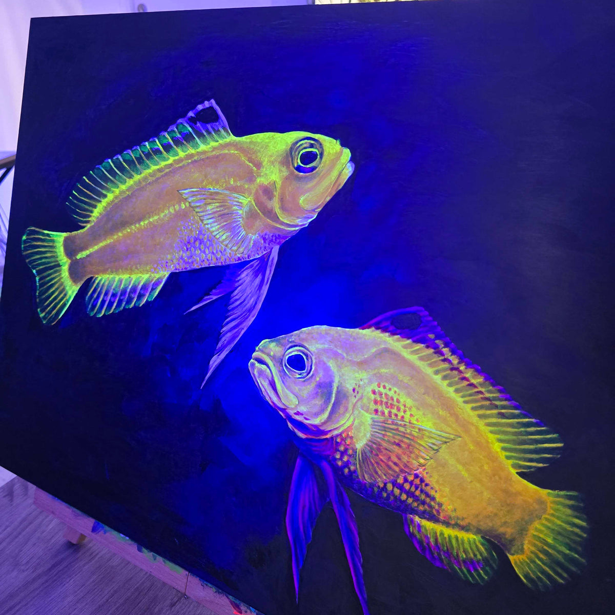 Biota Series Fluorescent Paintings by Casey Gallagher (@BluDragonArtDesign) each