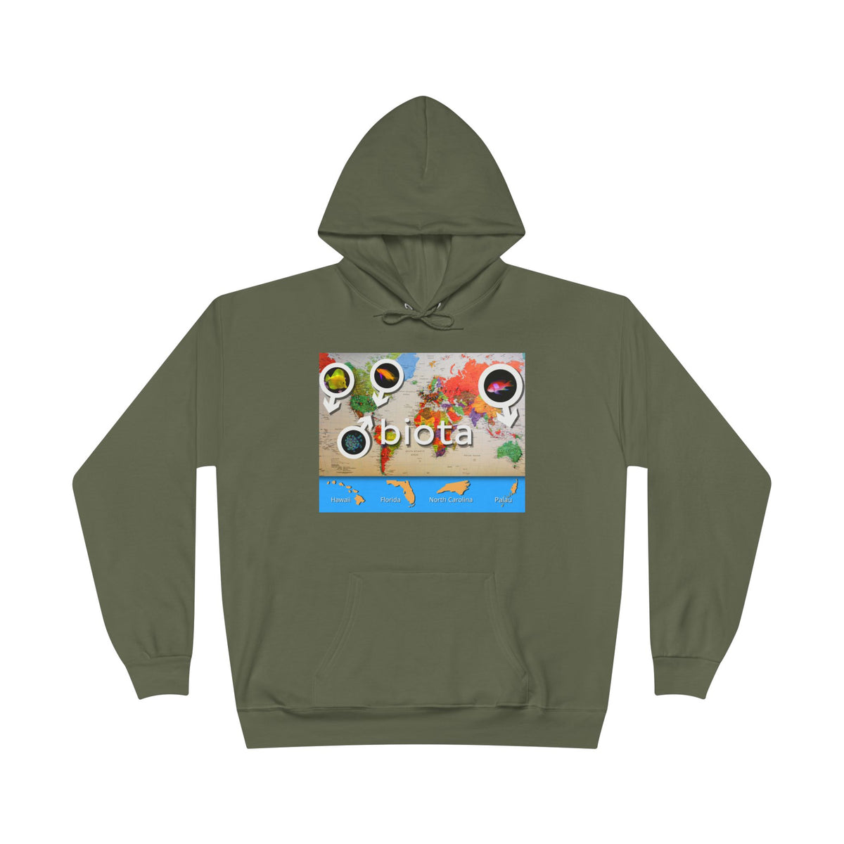 Sustainable Biota Fish Map Hoodie