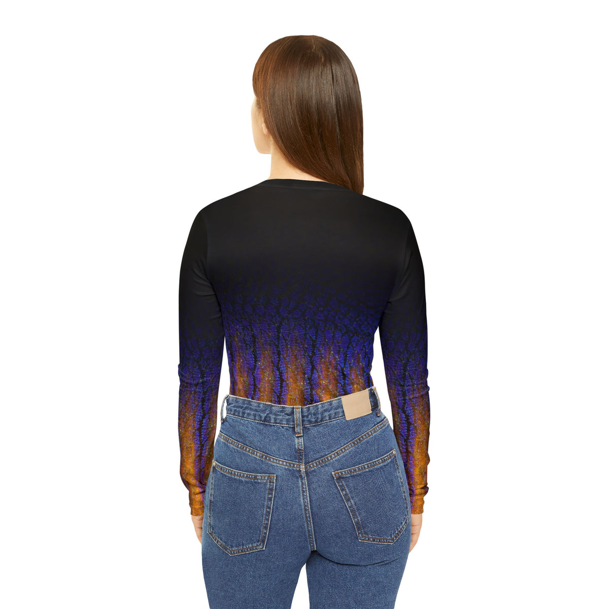 V-Neck Long Sleeve Shirt - Coral Beauty Angelfish