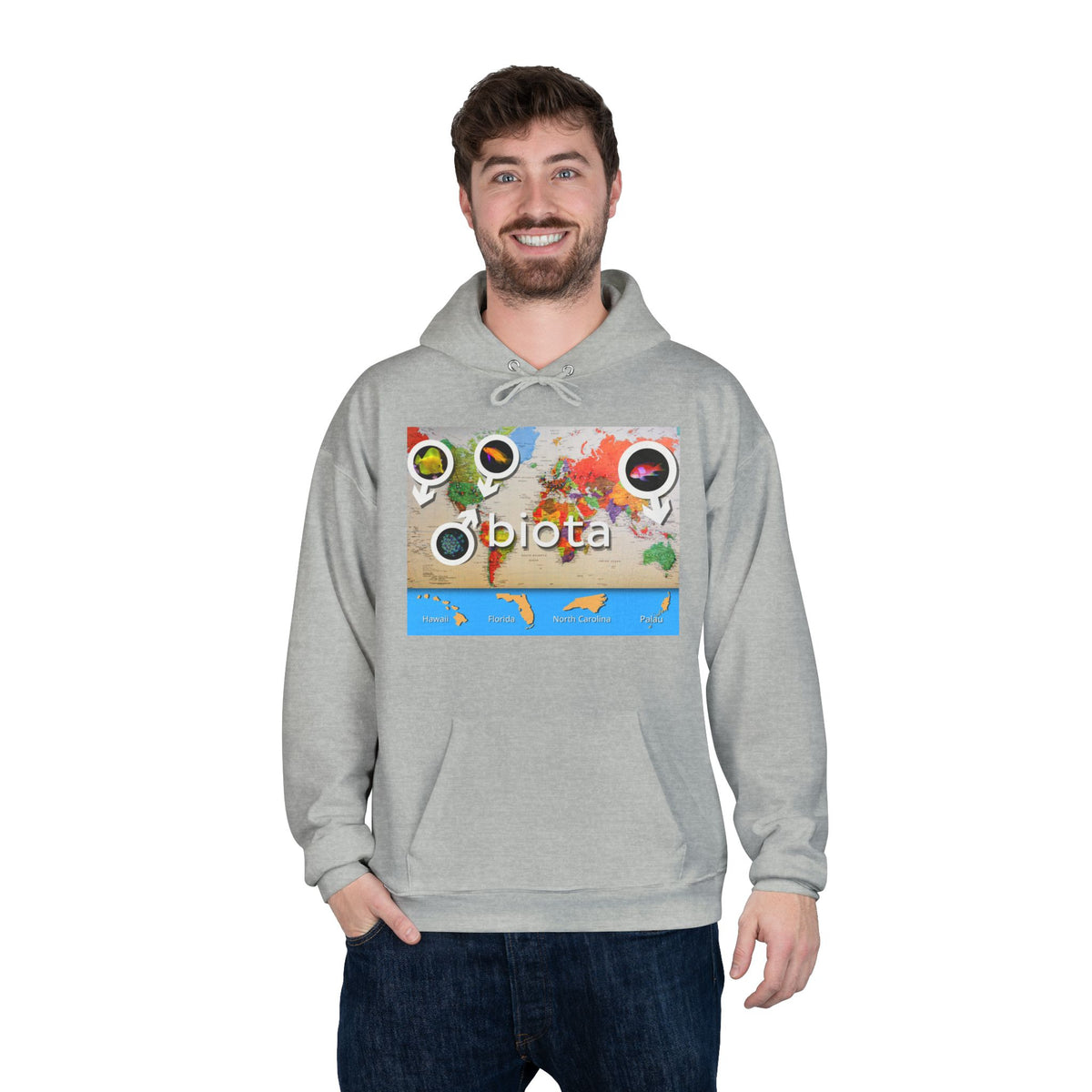 Sustainable Biota Fish Map Hoodie