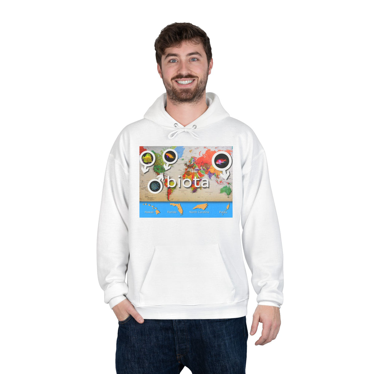 Sustainable Biota Fish Map Hoodie